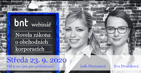 Webinář: Novela zákona o obchodních korporacích