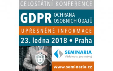 Celostátní konference GDPR – ochrana osobních údajů – upřesněné informace
