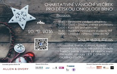 Charitativní vánoční večírek s ELSA BRNO