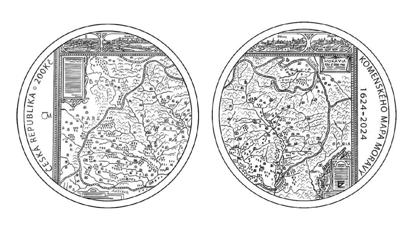 Vyhláška o vydání pamětní stříbrné dvousetkoruny k 400. výročí vydání Komenského mapy Moravy