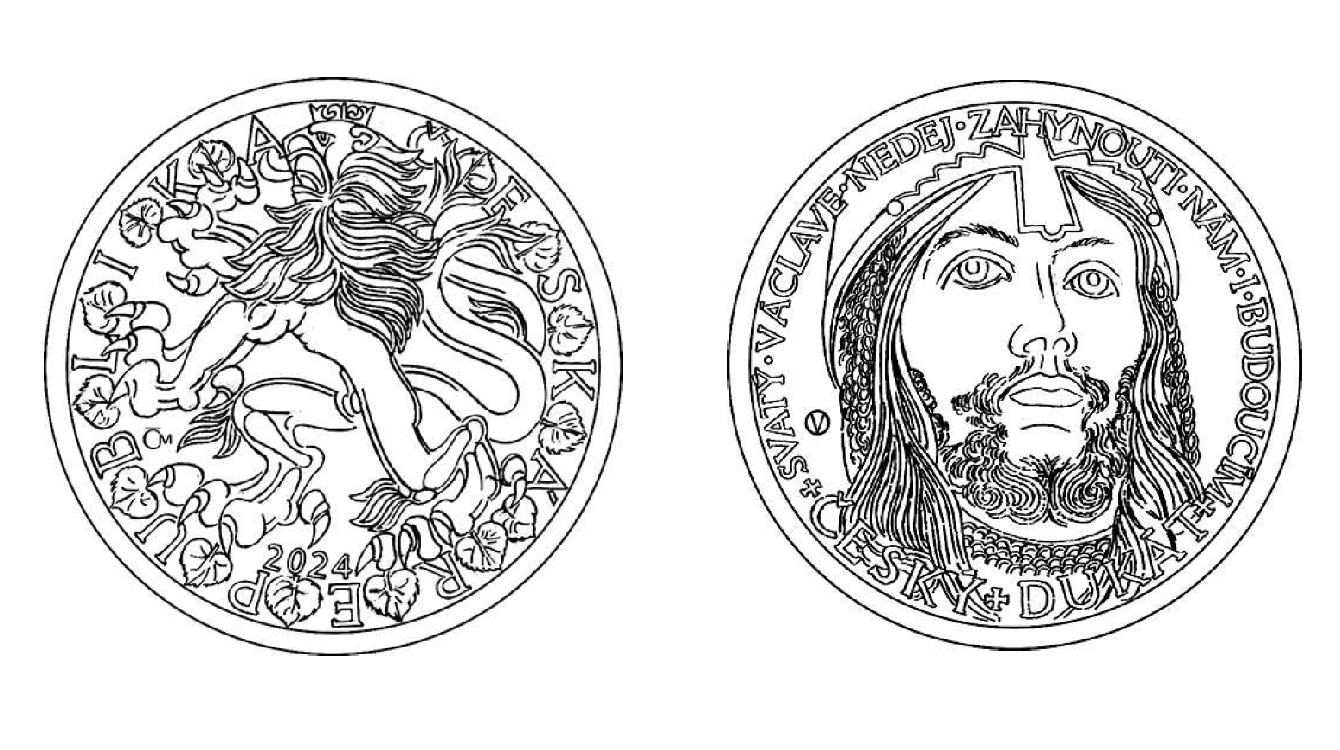 Vyhláška o vydání zlaté obchodní mince český dukát s motivem sv. Václava