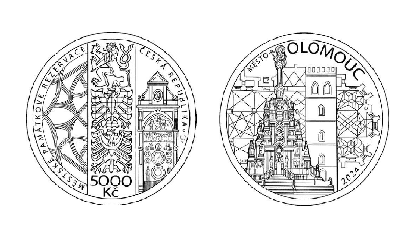 Vyhláška o vydání zlaté mince „Městská památková rezervace Olomouc“