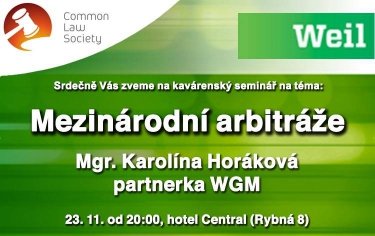 Kavárenský seminář: Mezinárodní arbitráže