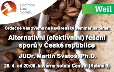 Kavárenský seminář s Martinem Svatošem - Alternativní řešení sporů v ČR