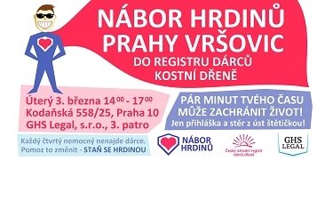 Nábor do registru dárců kostní dřeně | Nábor hrdinů & Český registr dárců kostní dřeně & GHS Legal, s.r.o.