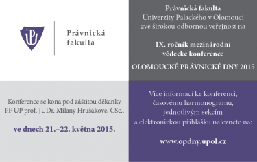 Olomoucké právnické dny - mezinárodní vědecká konference