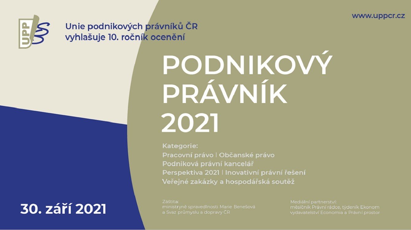 Už za měsíc ocení UPP ČR nejlepší podnikové právníky