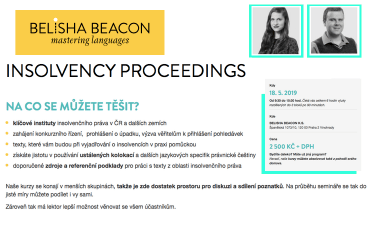 Překlad do angličtiny: INSOLVENČNÍ ŘÍZENÍ