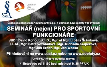 Seminář (nejen) pro sportovní funkcionáře