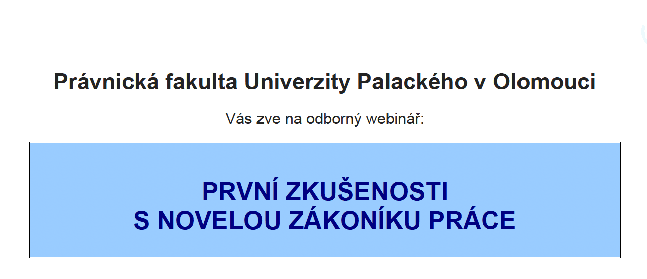 První zkušenosti s novelou zákoníku práce