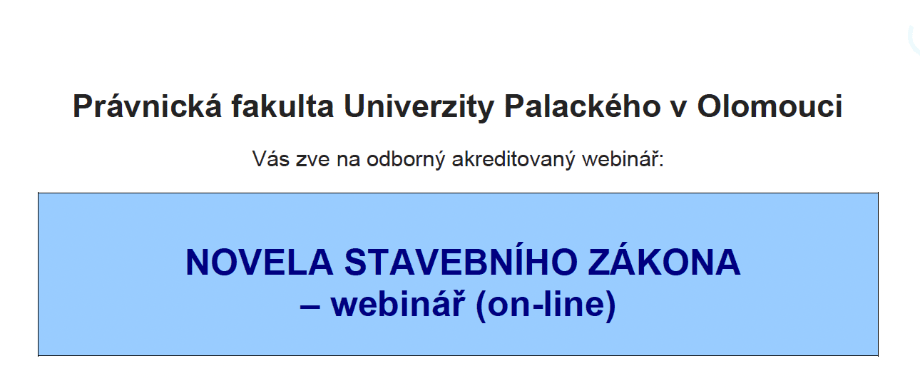 Věcná novela nového stavebního zákona